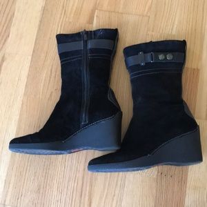 Easy Spirit Black Wedge Boots Sz 8